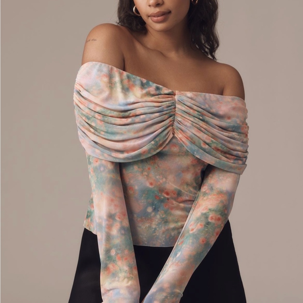 Anthropologie AFRM Multicolor Off-Shoulder Blouse